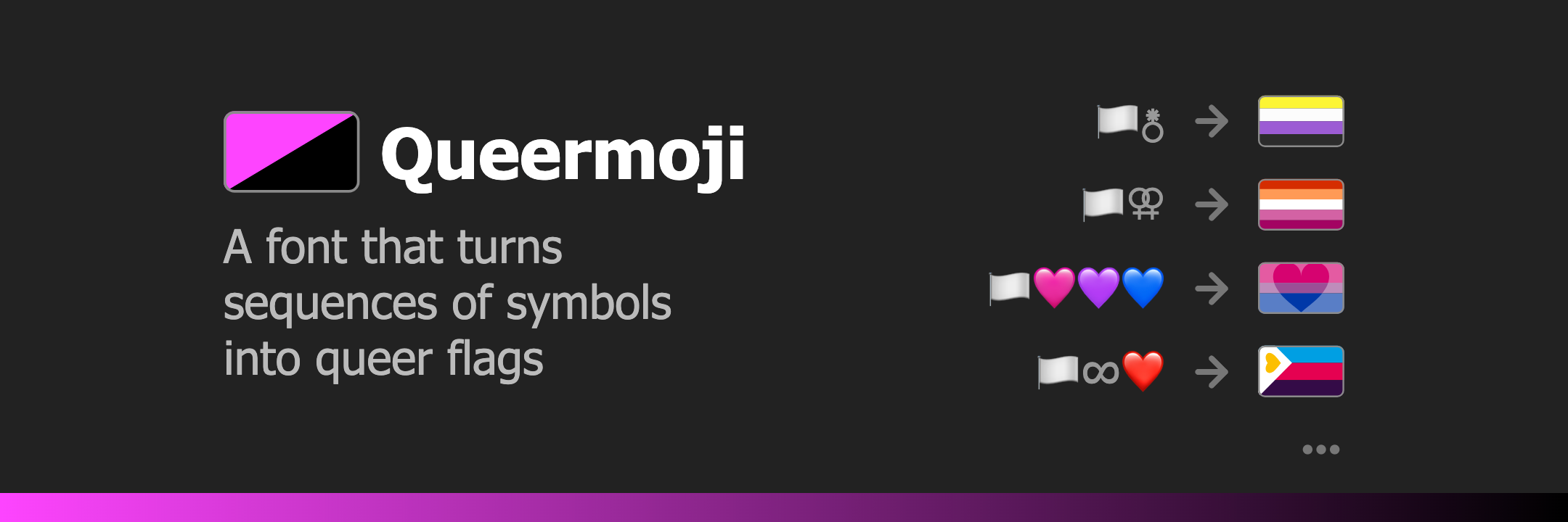 Queermoji – A font that turns sequences of symbols into queer flags